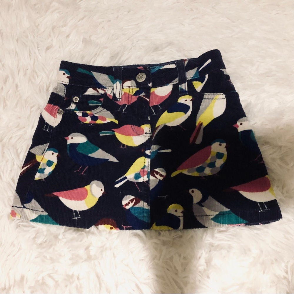 Mini Boden Bird Corduroy navy Skirt